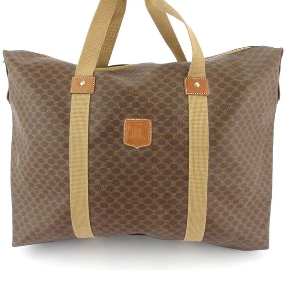 CELINE tote bag macadam beige PVC ?~ leather Authentic used - Picture 1 of 9